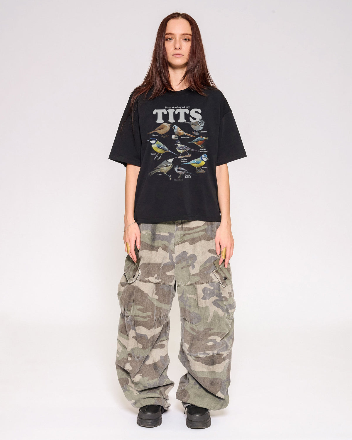 Stop Staring At My Tits Oversized Crop Tee product image 4