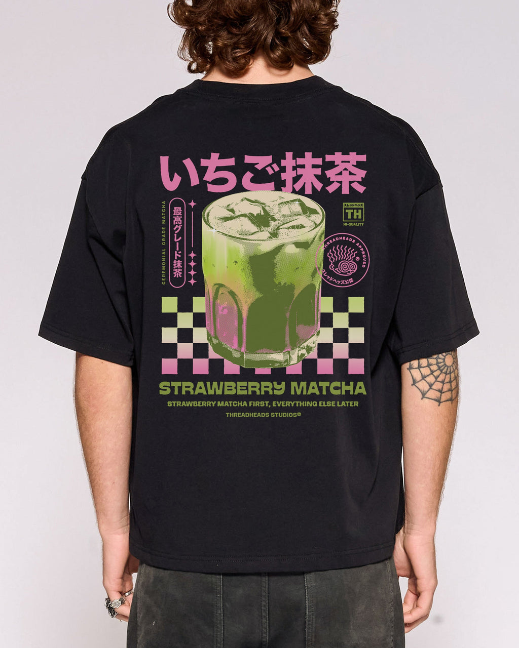 Strawberry Matcha Oversized Crop Tee product image 1