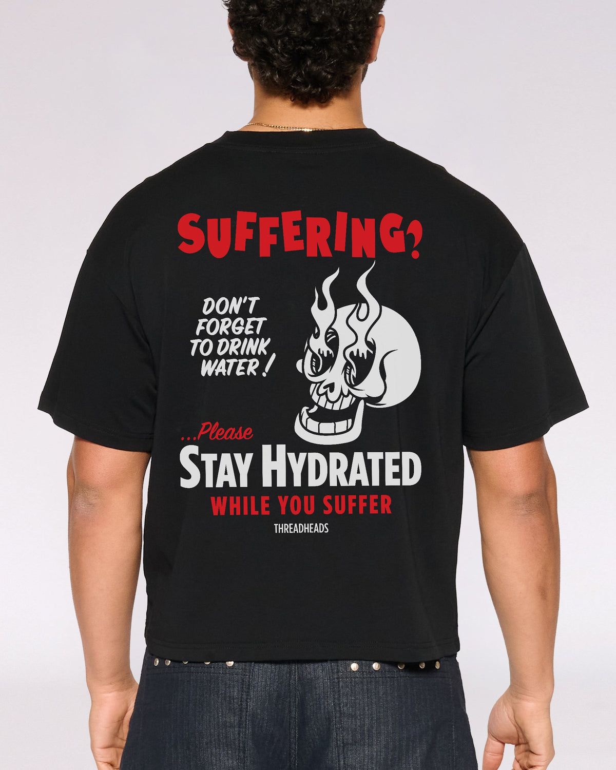 Stay Hydrated While You Suffer Oversized Crop Tee product image 1