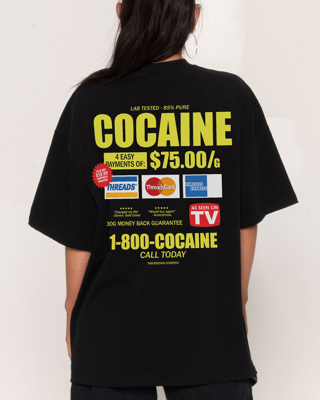 1-800-Cocaine Oversized Tee product image 4