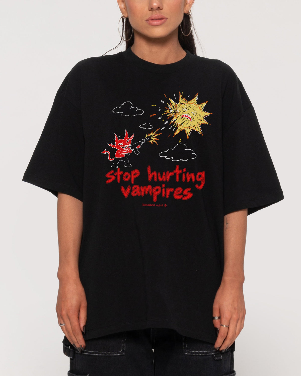 Stop Hurting Vampires Oversized Tee product image 3