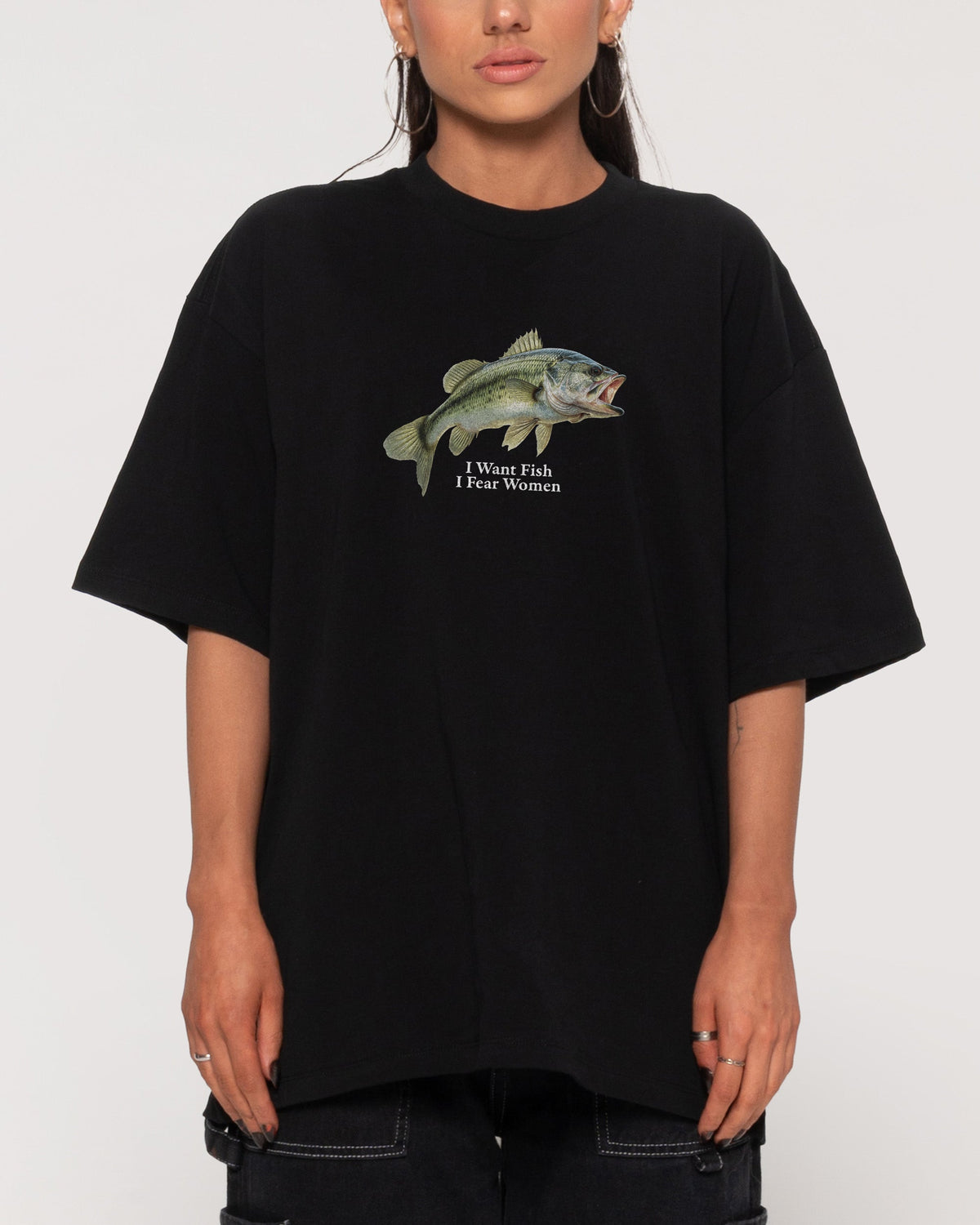 I Want Fish,I Fear Women Oversized Tee product image 3
