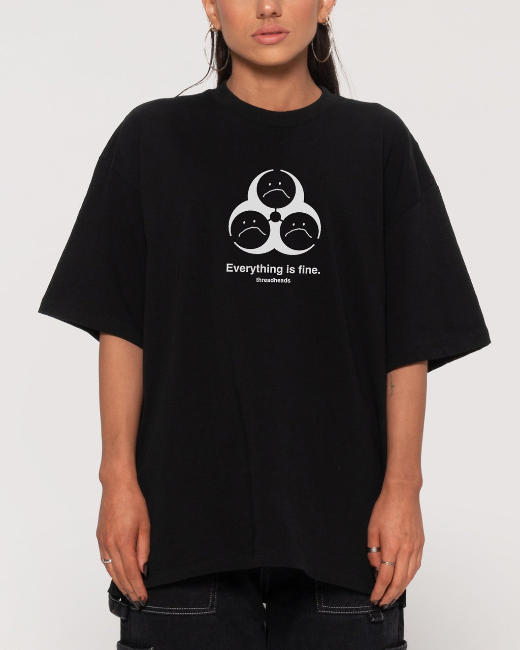 Everything Is Fine Biohazard Oversized Tee product image 1