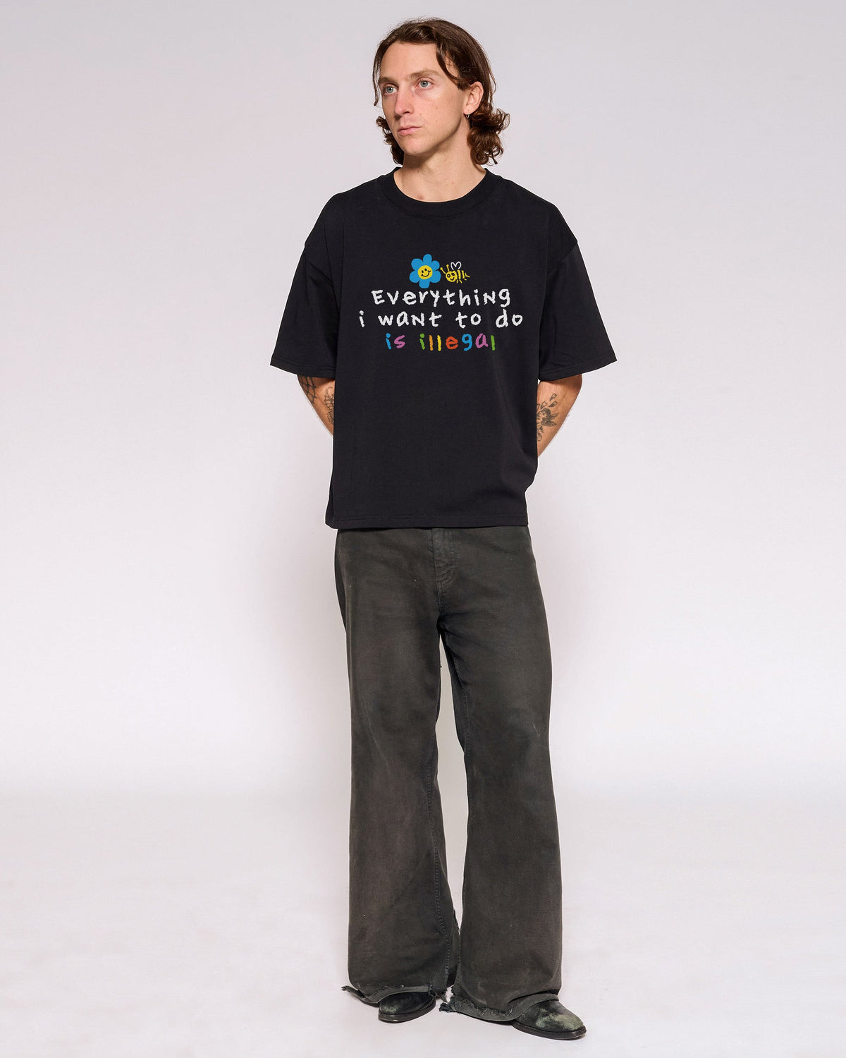 Everything is Illegal Oversized Crop Tee product image 2