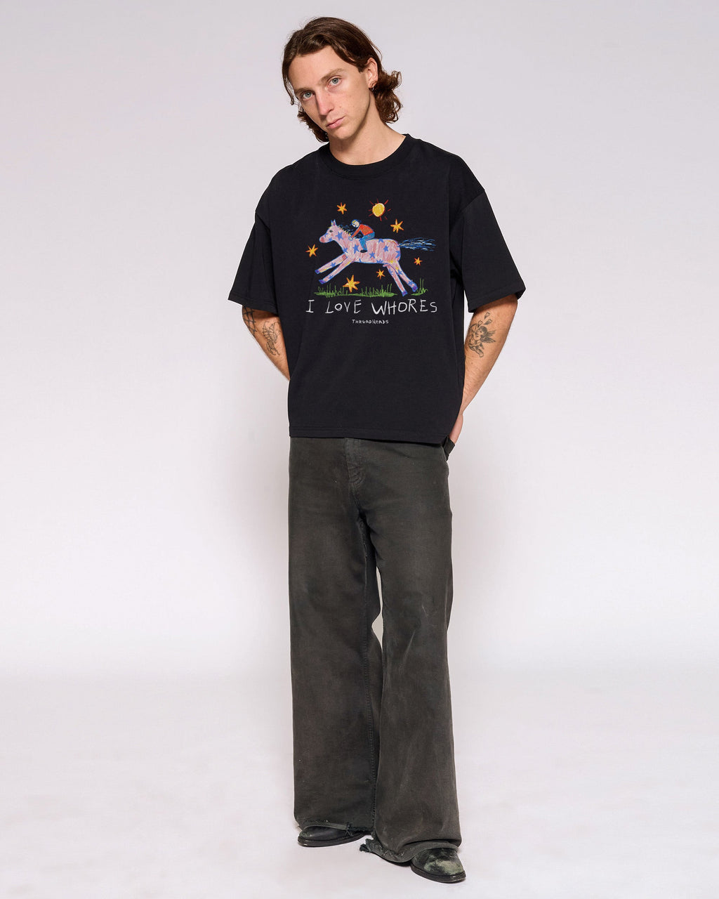 I Love Whores Oversized Crop Tee product image 2