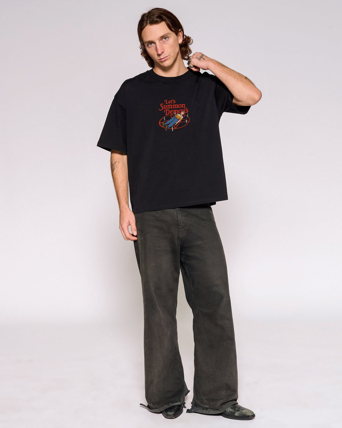 Let's Summon Demons Oversized Crop Tee product image 3