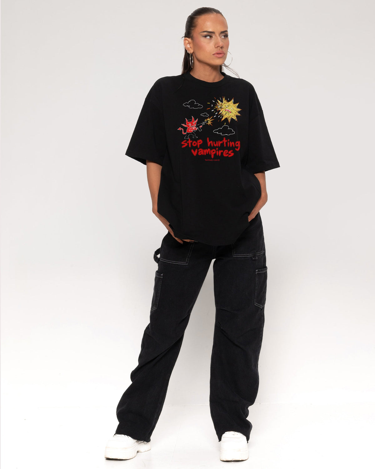 Stop Hurting Vampires Oversized Tee product image 4