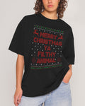 Merry Christmas Ya Filthy Animals Oversized Tee product image 1