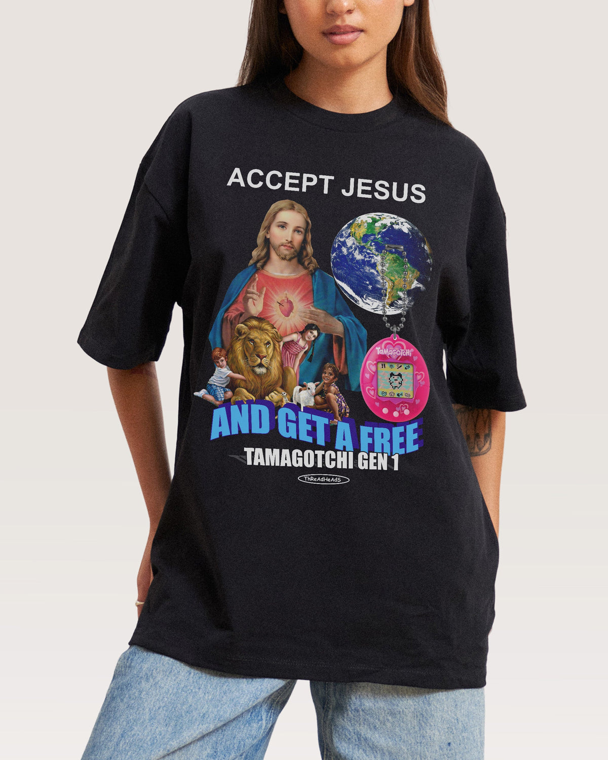 Accept Jesus Oversized Tee product image 3