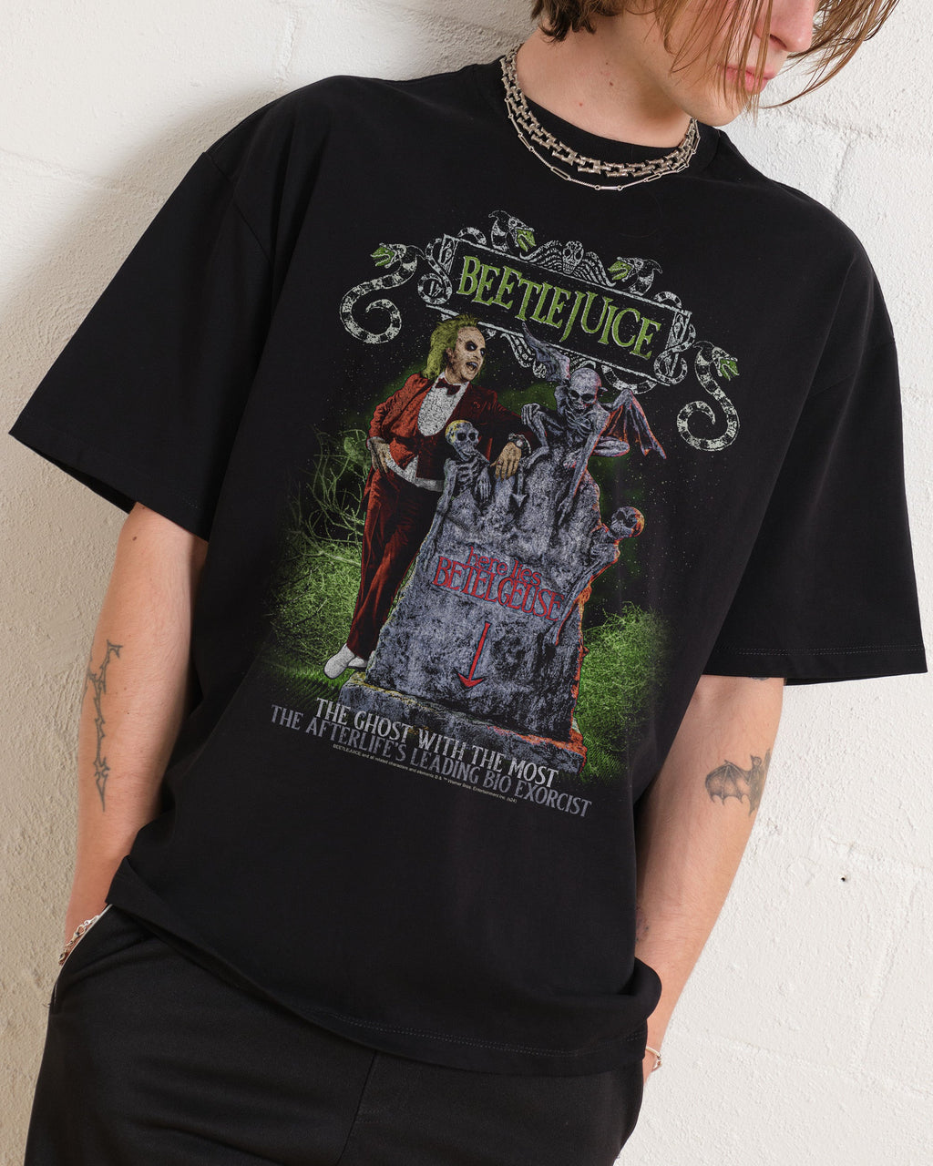 Beetlejuice Lies Here Oversized Tee product image 1