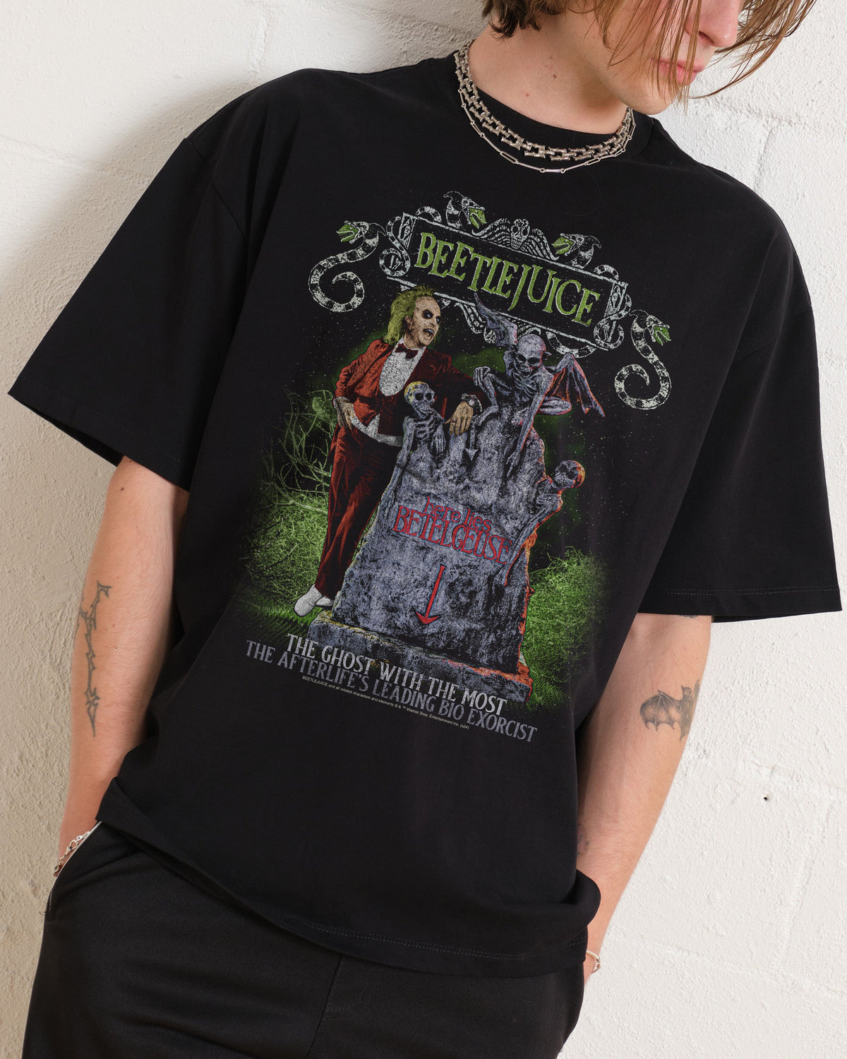 Beetlejuice Lies Here Oversized Tee product image 1