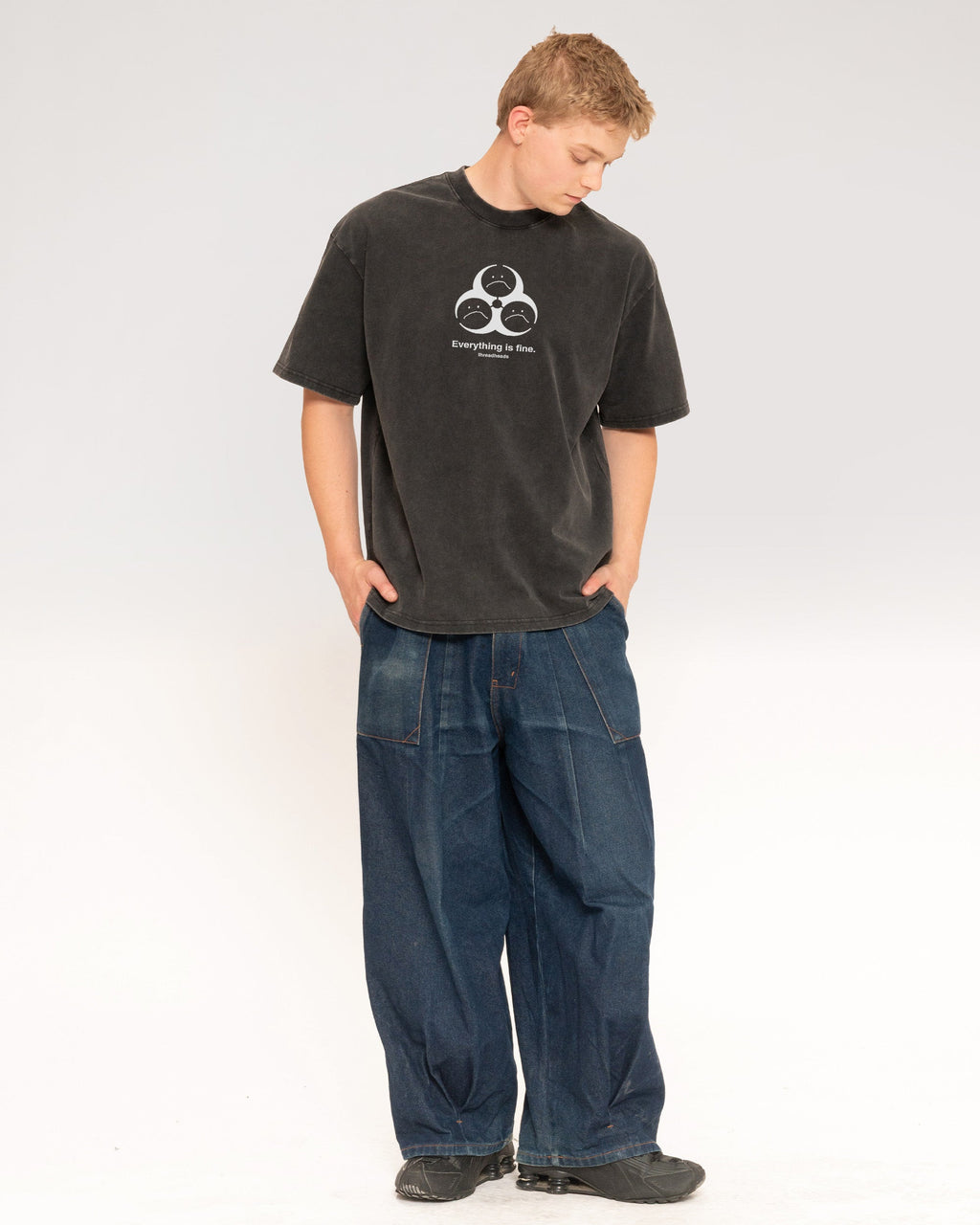Everything Is Fine Biohazard Oversized Tee product image 7