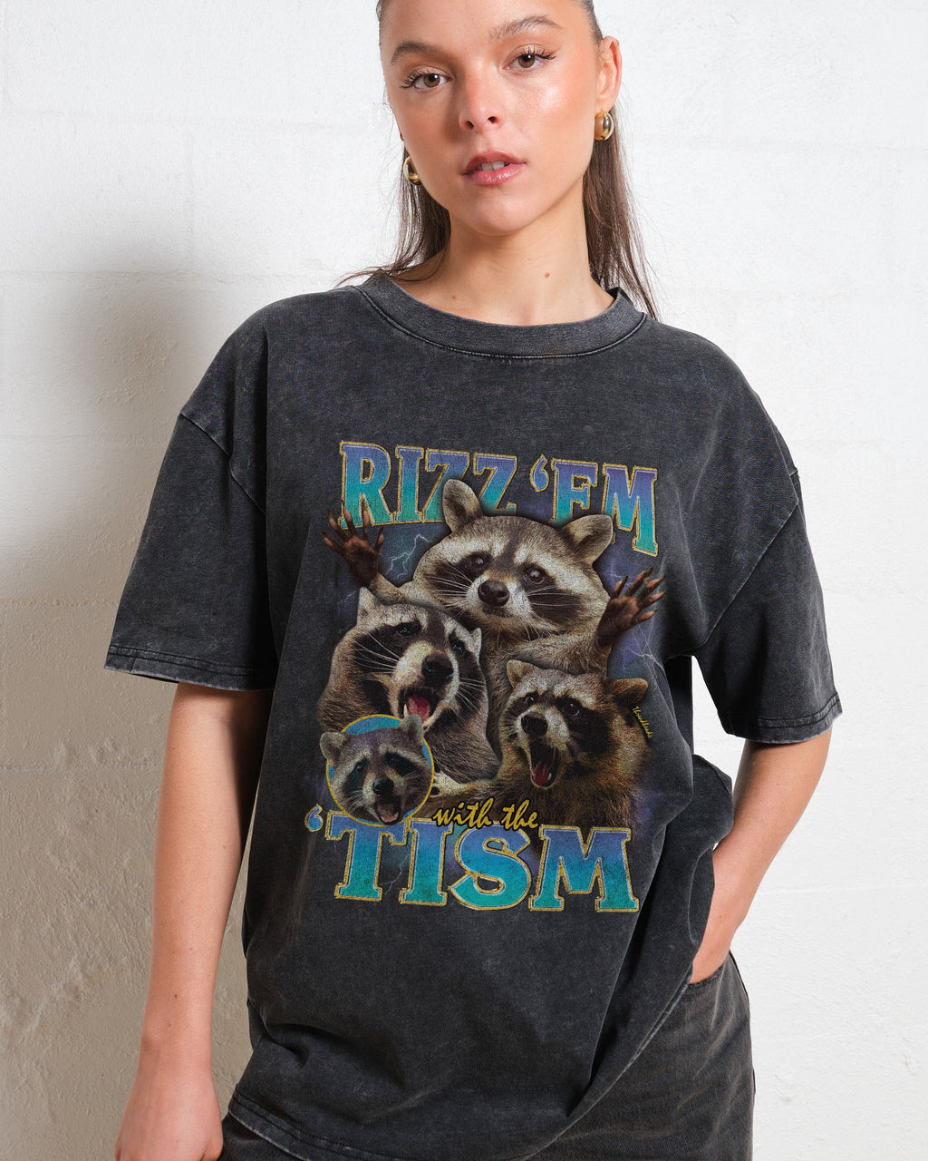 Rizz 'Em With the 'Tism Oversized Tee product image 3