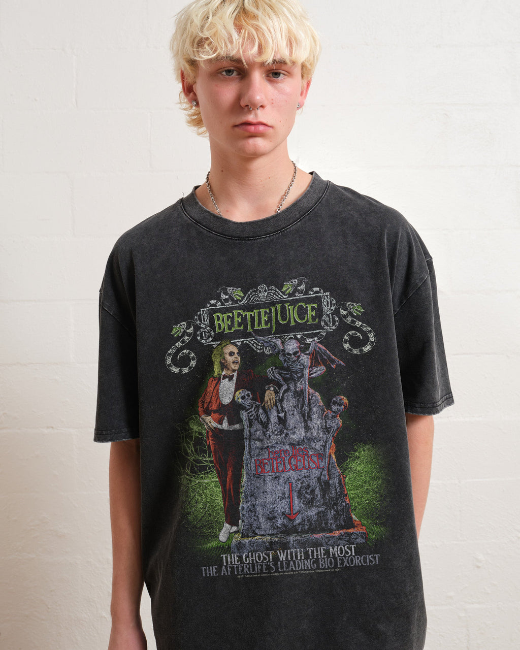 Beetlejuice Lies Here Oversized Tee product image 3