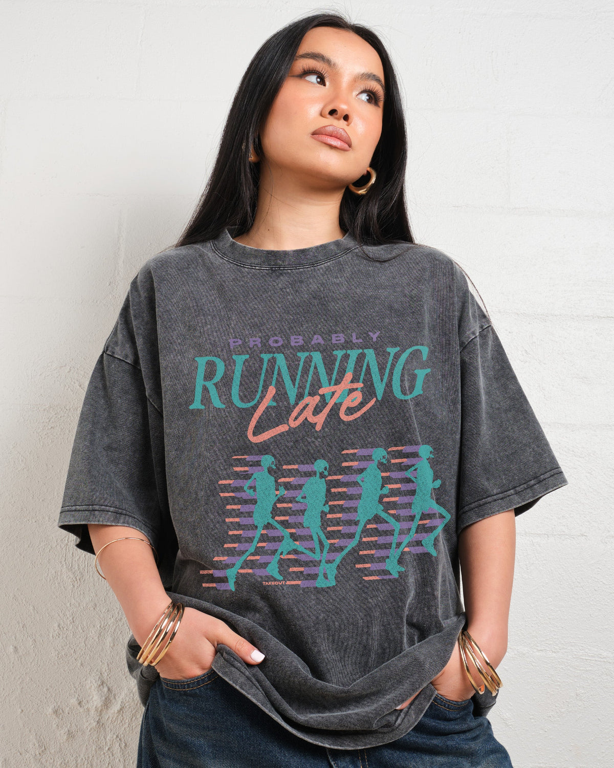 Probably Running Late Oversized Tee product image 1