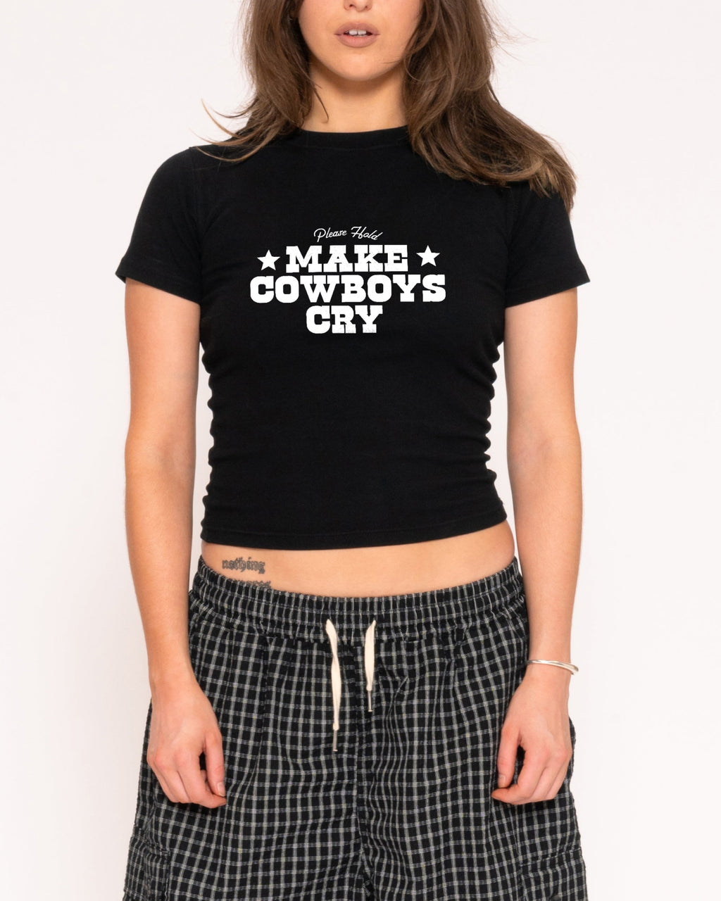 Make Cowboys Cry Longline Baby Tee product image 3