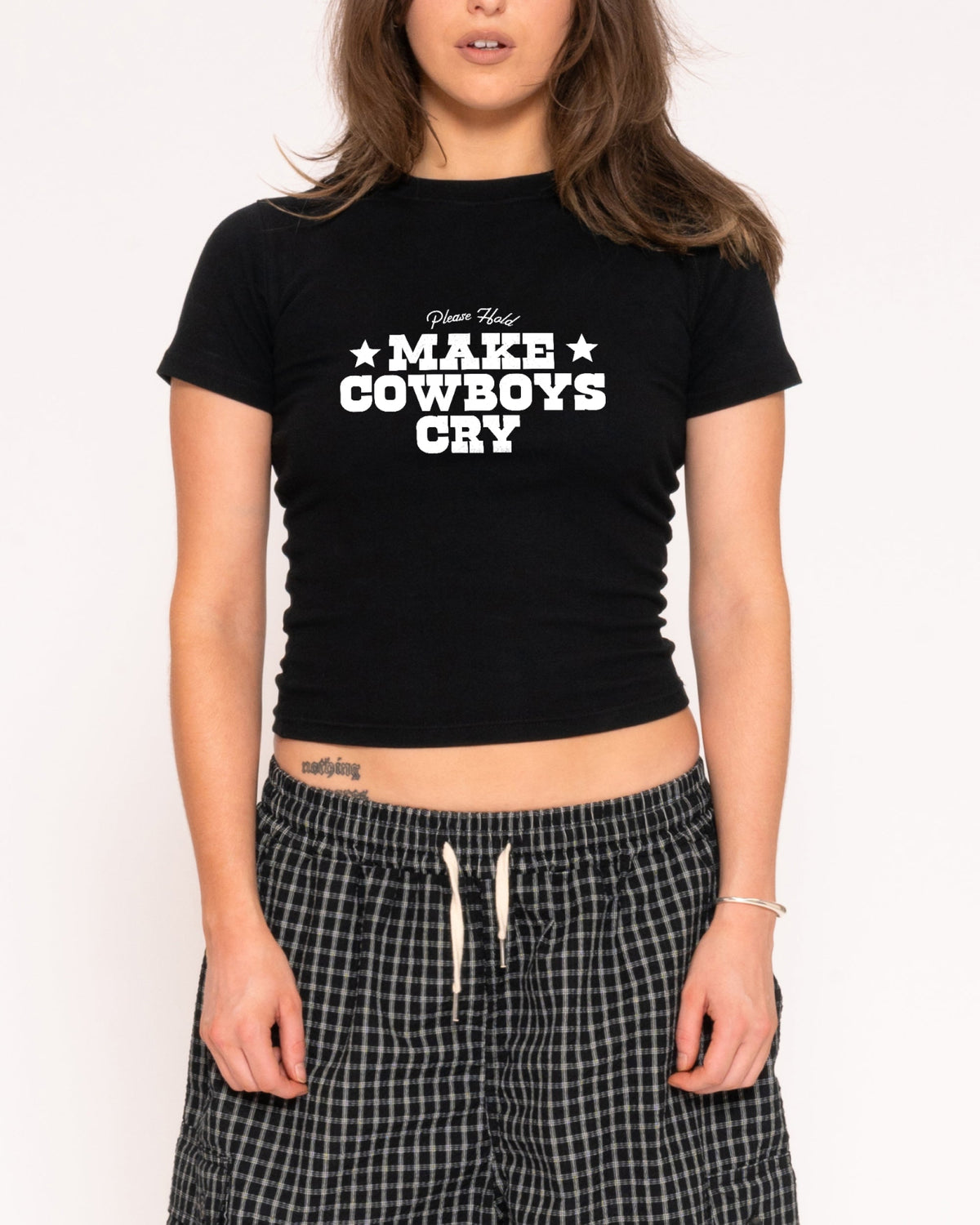 Make Cowboys Cry Longline Baby Tee product image 3