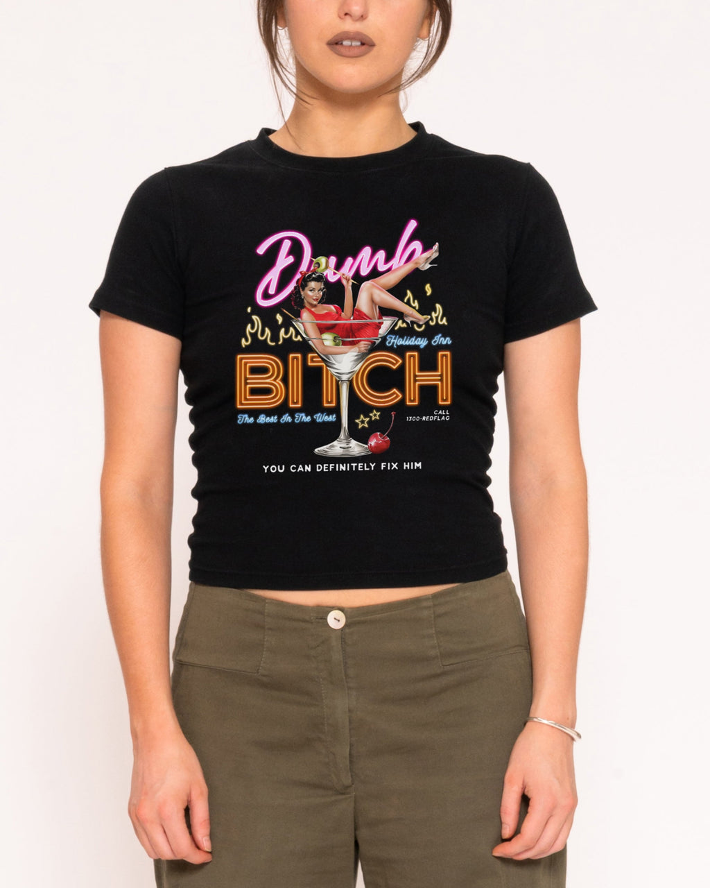 Dumb Bitch Hotel Longline Baby Tee product image 1