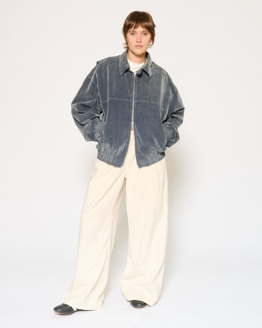 Archive Washed Bomber Jacket - Blue product image 1