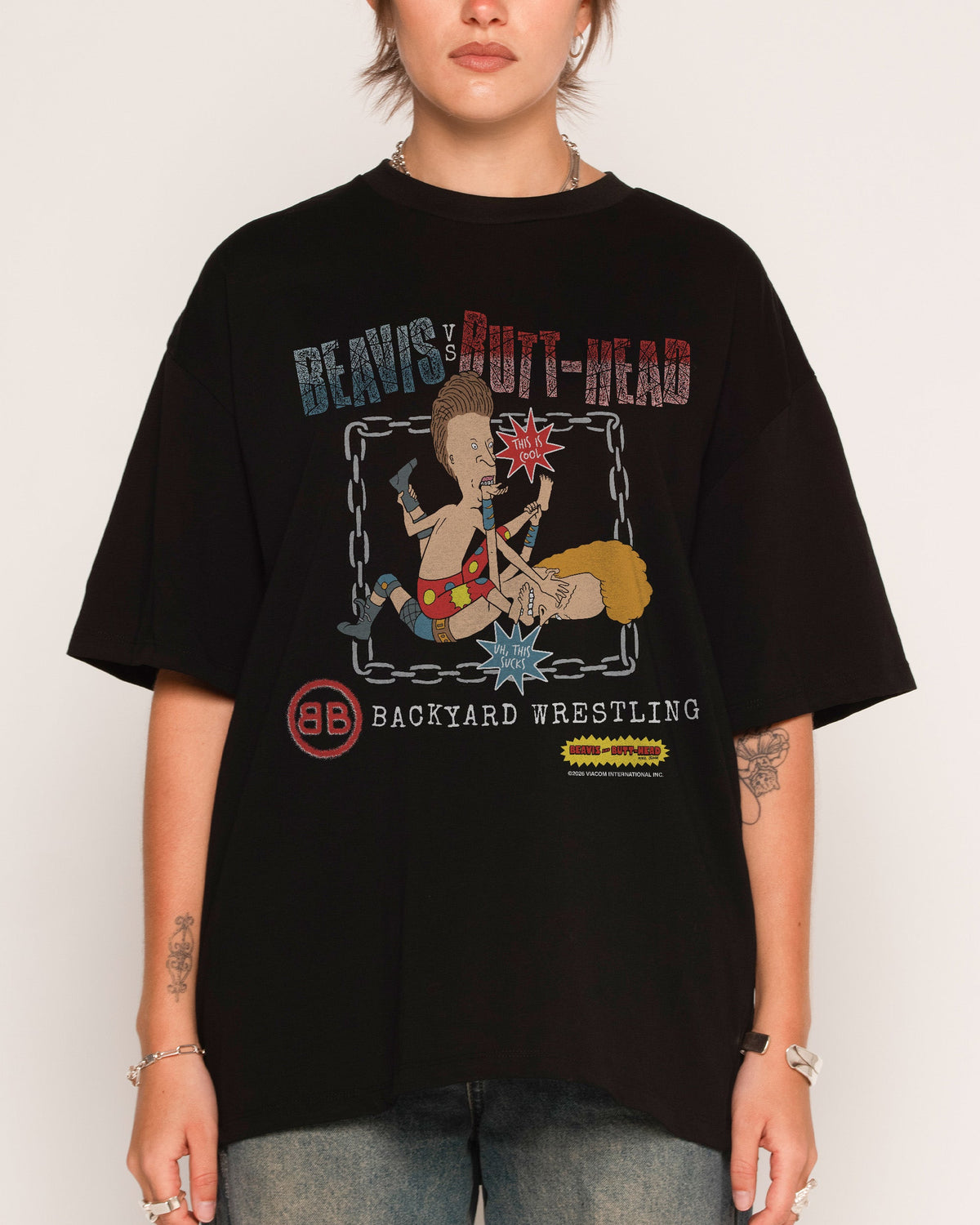 Backyard Wrestling Oversized Tee product image 1