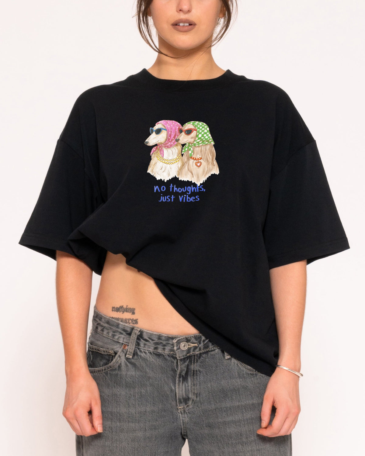 No Thoughts, Just Vibes Boxy Tee product image 6
