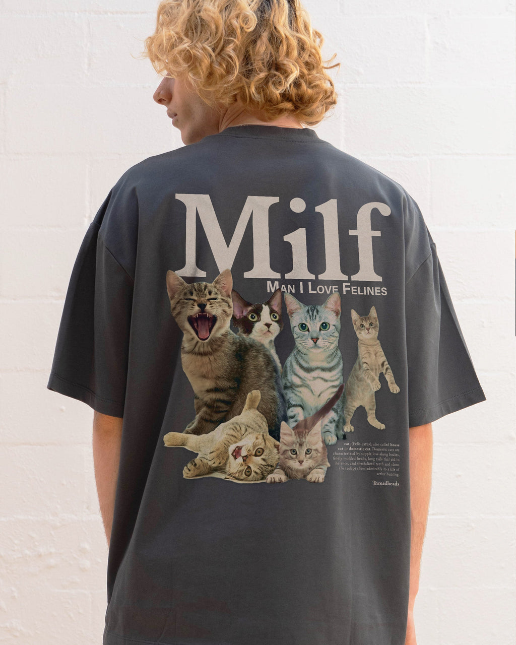 Man I Love Felines Front and Back Oversized Tee product image 5