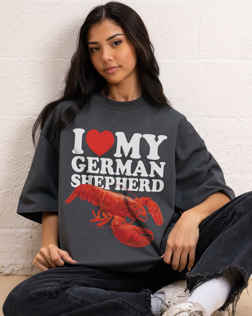 I Love My German Shepherd Oversized Tee product image 3