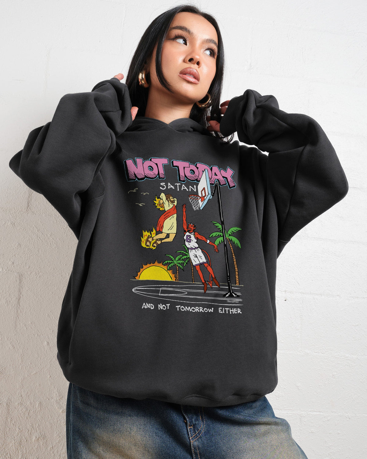 Not Today Satan Hoodie product image 2