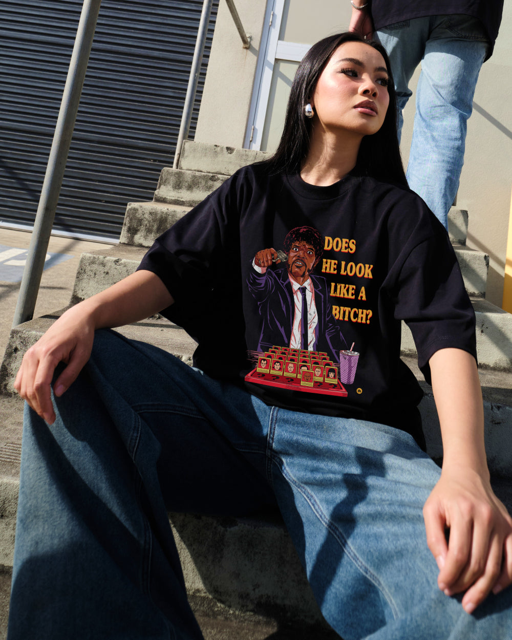 Does He Look Like a Bitch Oversized Tee product image 4