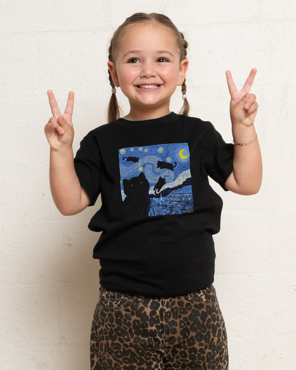 The Starry Cat Night Kids T-Shirt product image 1