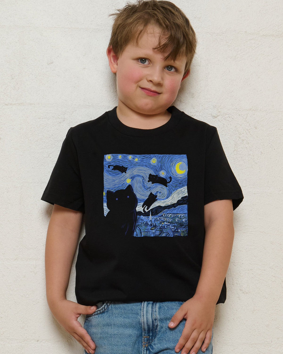 The Starry Cat Night Kids T-Shirt product image 2