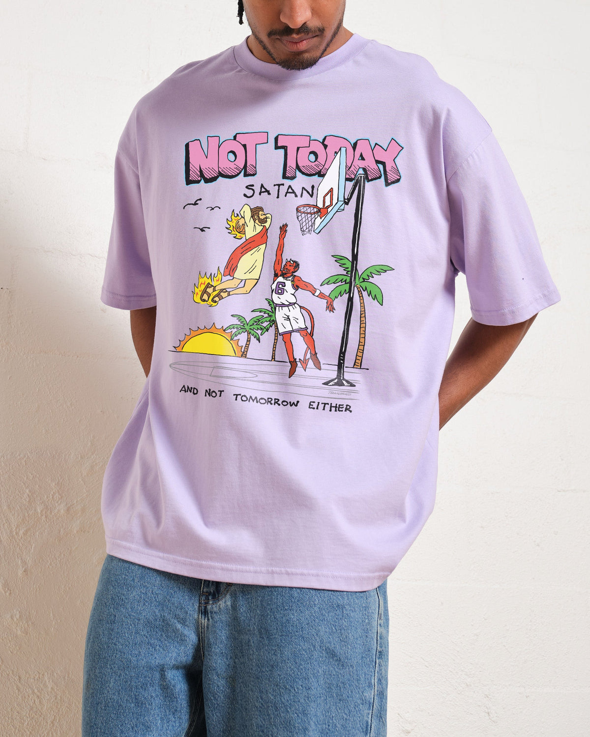 Not Today Satan Oversized Tee product image 2
