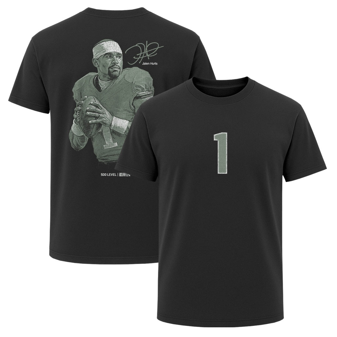 Jalen Hurts Philadelphia Mono Grunge F&B WHT product image 1