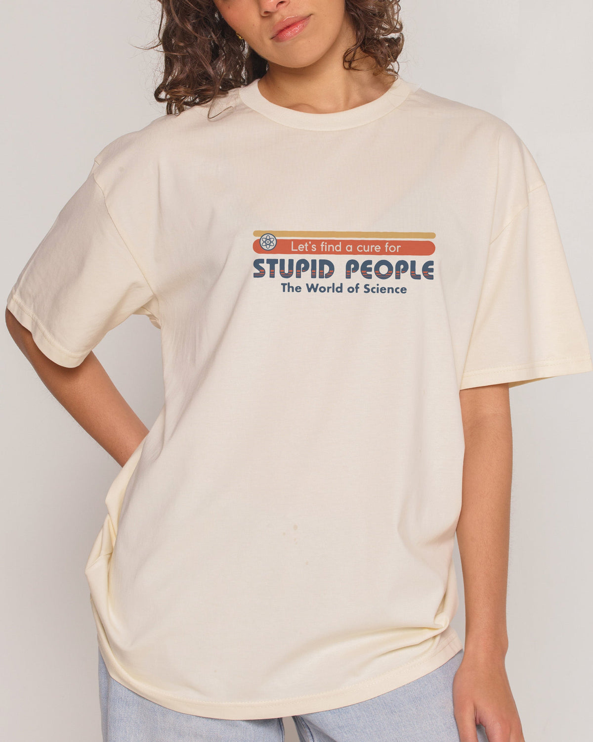 Let's Find a Cure for Stupid People Front and Back T-Shirt product image 2