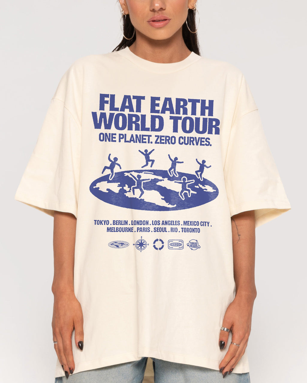 Flat Earth World Tour Oversized Tee product image 1