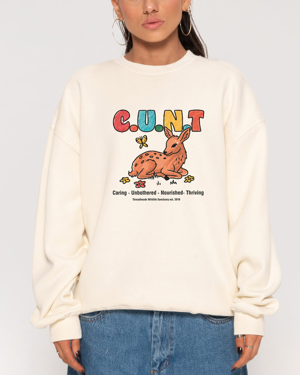 Caring Unbothered Nourished Thriving Sweatshirt product image 3