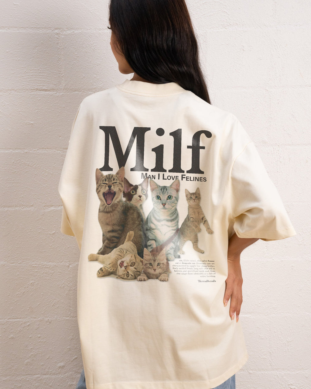 Man I Love Felines Front and Back Oversized Tee product image 3