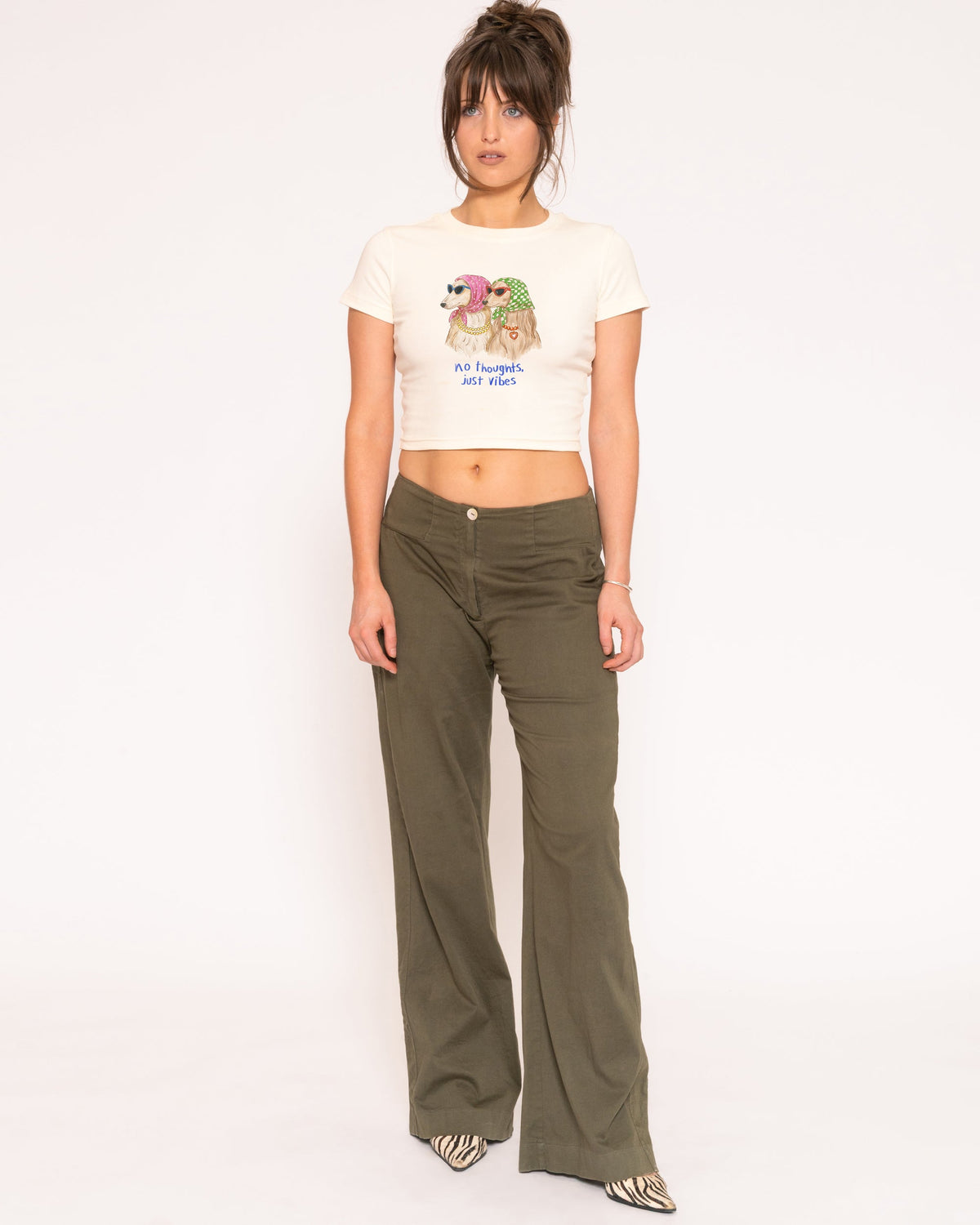 No Thoughts, Just Vibes Baby Tee product image 8