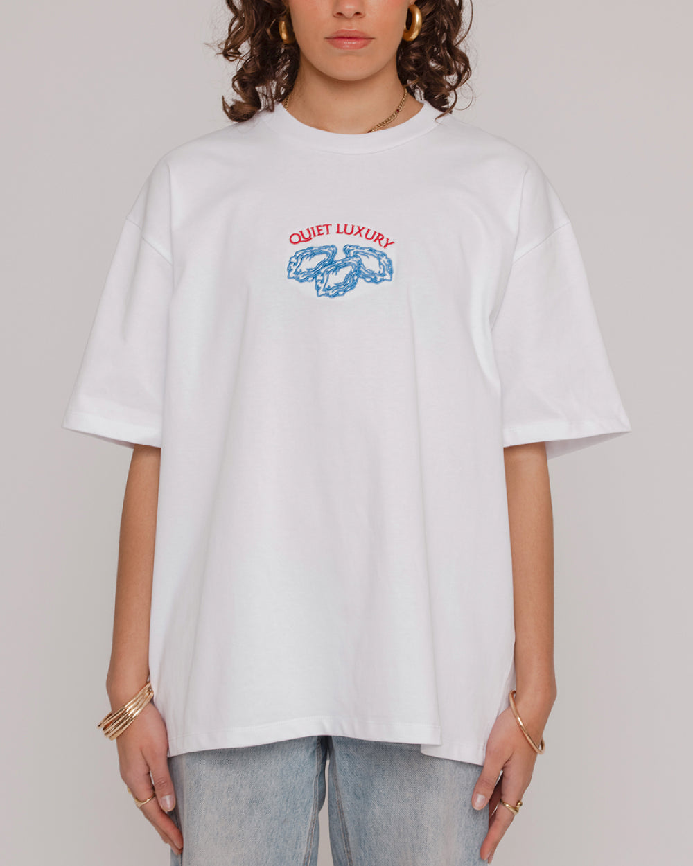 Quiet Luxury Oversized Embroidered Tee product image 1