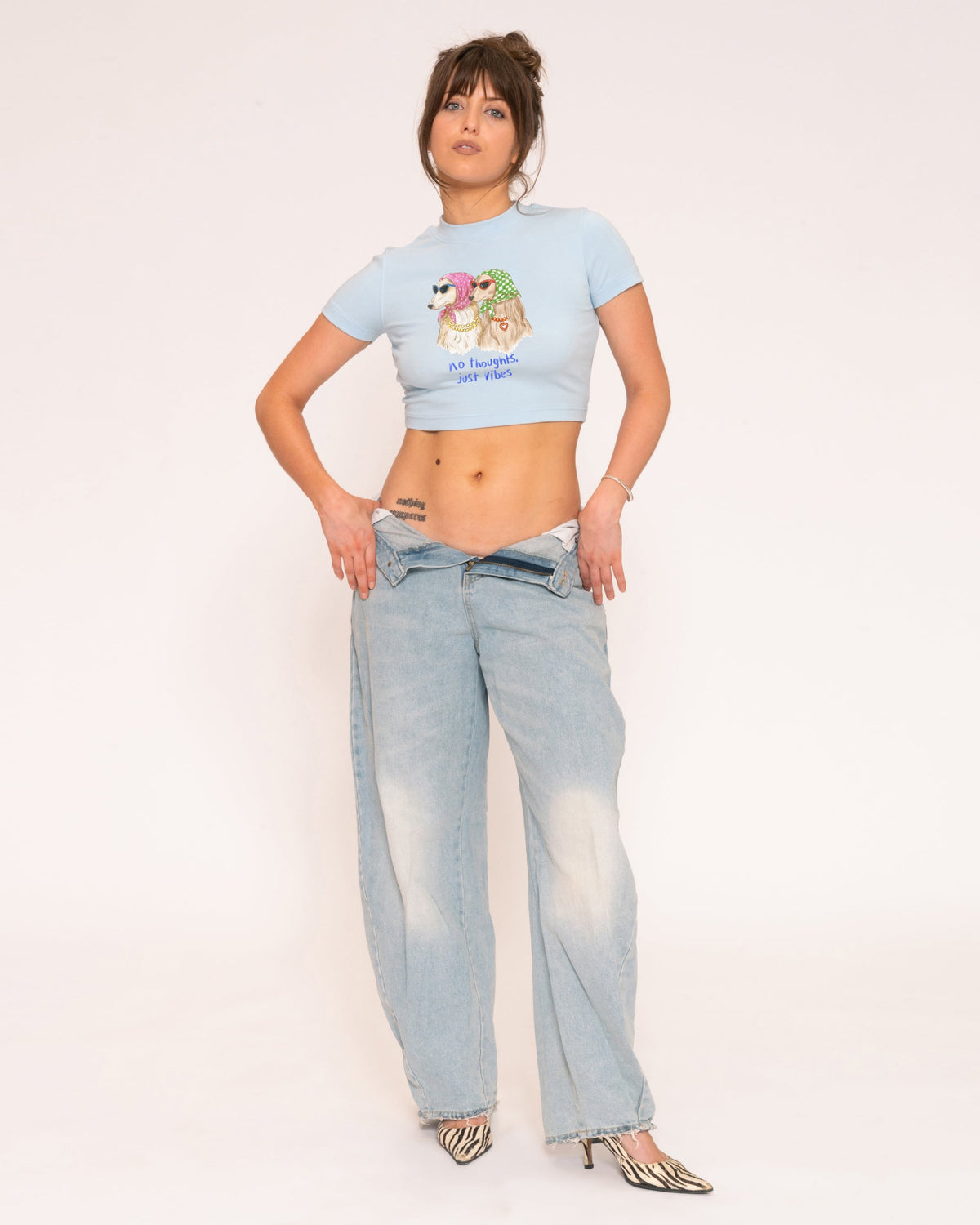 No Thoughts, Just Vibes Baby Tee product image 12