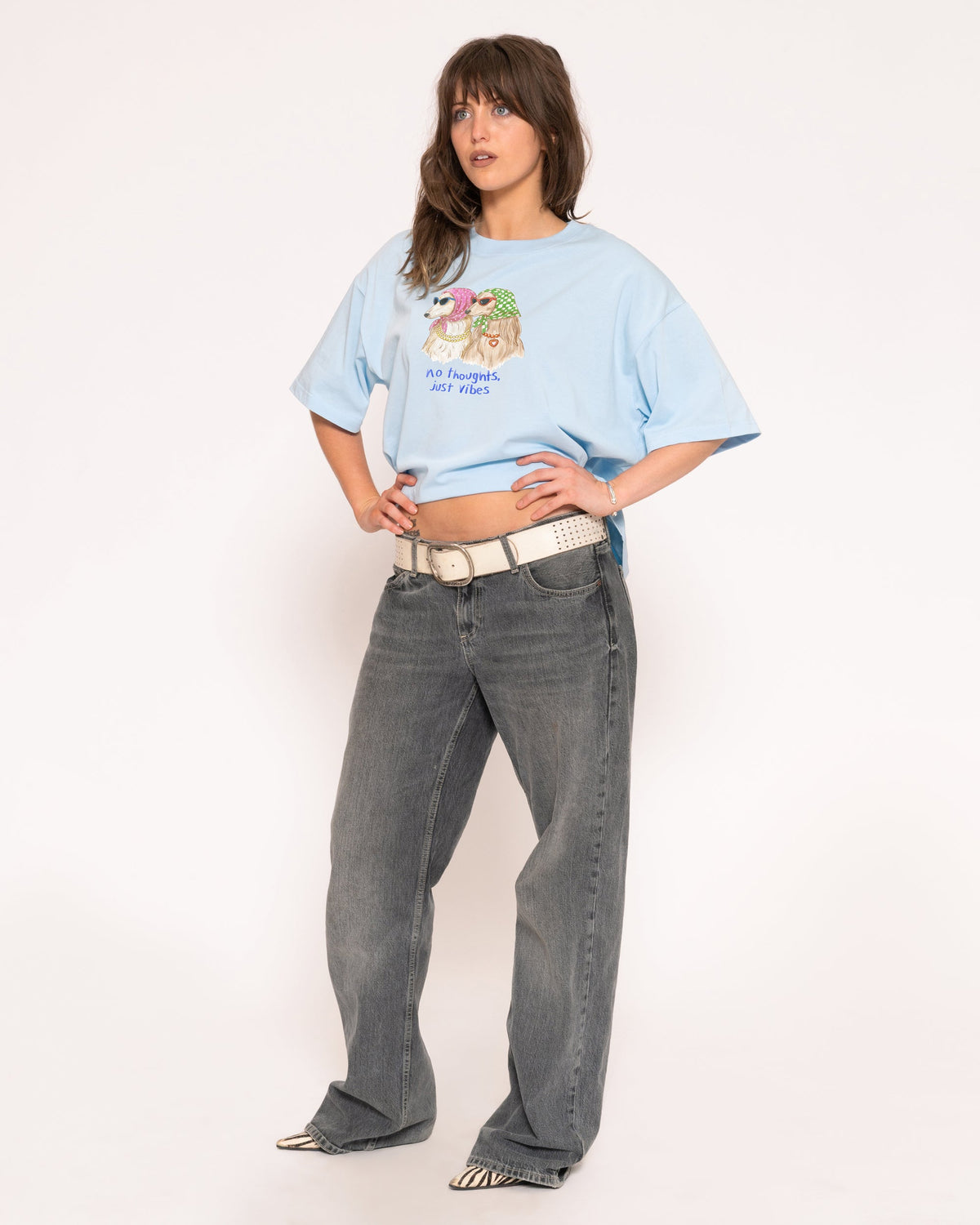No Thoughts, Just Vibes Boxy Tee product image 4