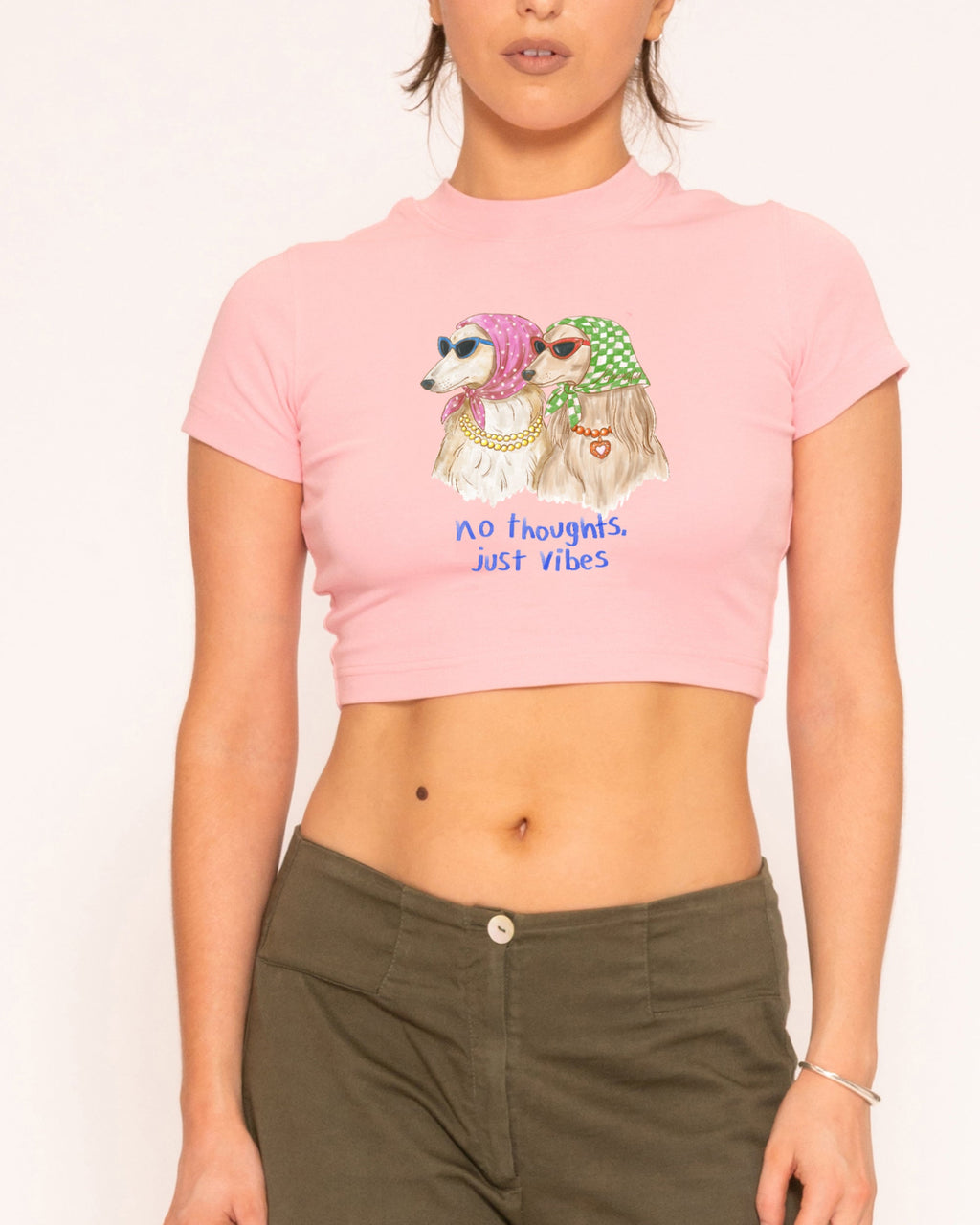 No Thoughts, Just Vibes Baby Tee product image 9