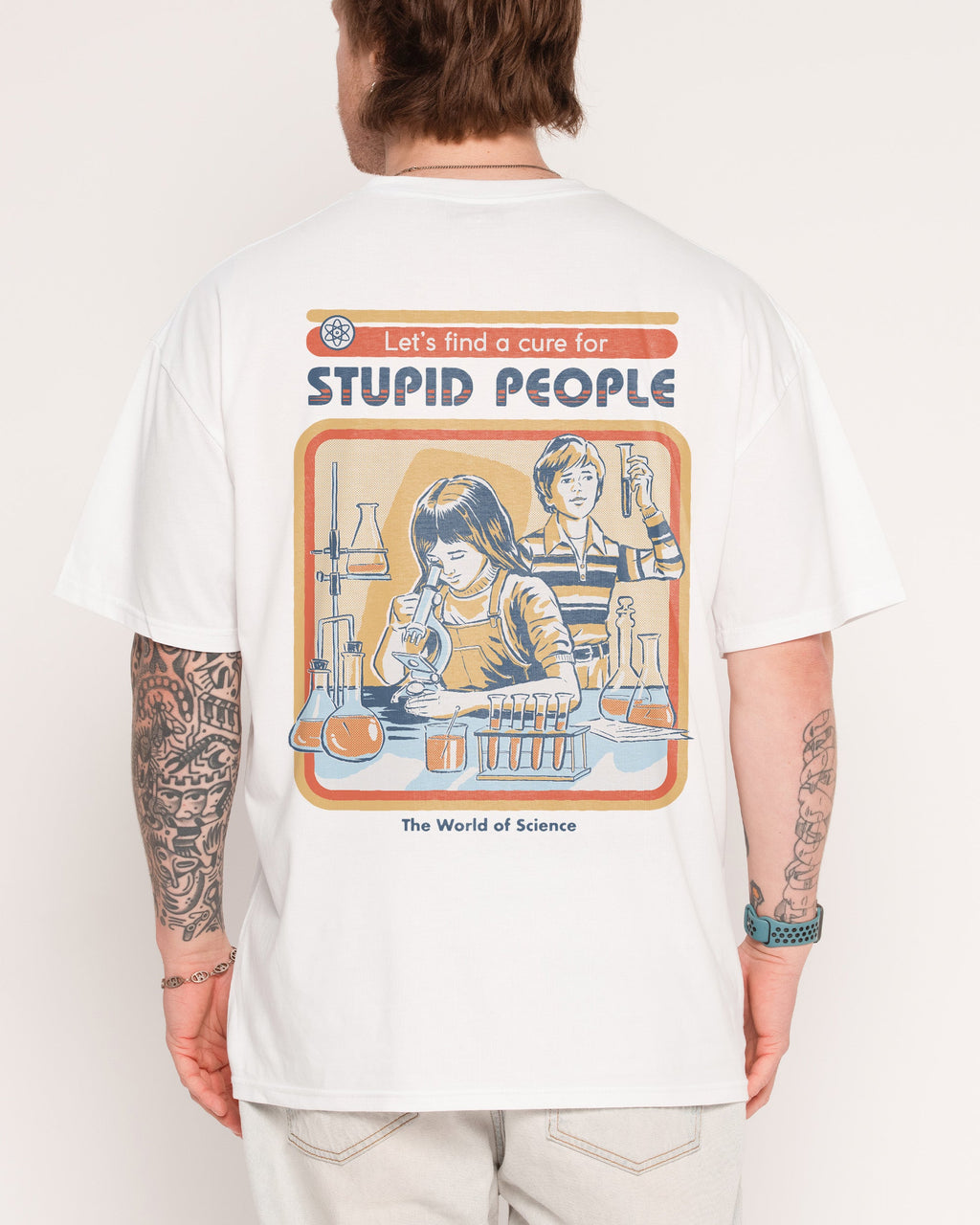 Let's Find a Cure for Stupid People Front and Back T-Shirt product image 3