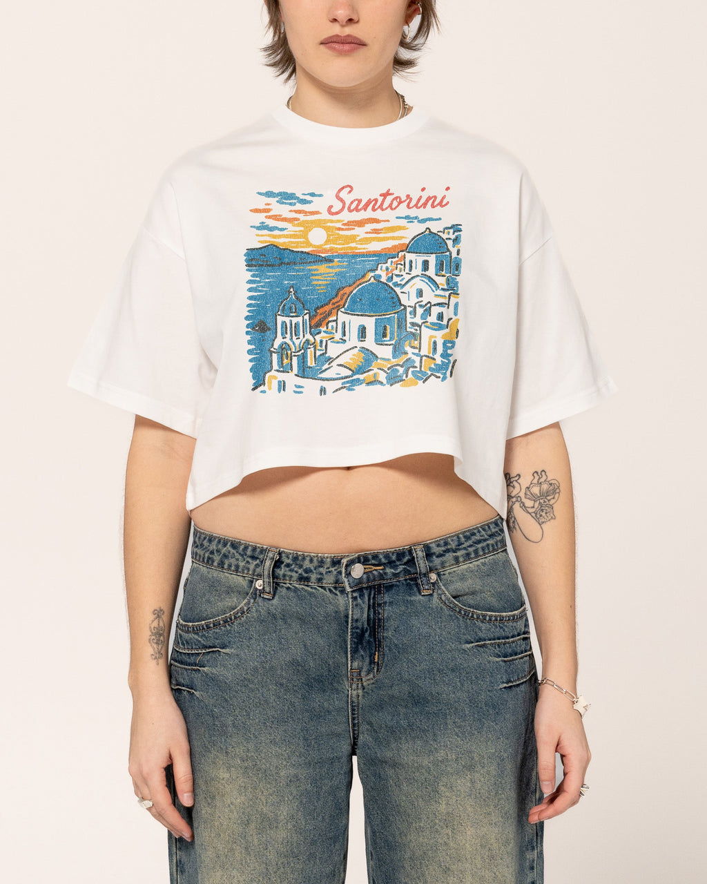 Santorini Sunset Crop Tee product image 1