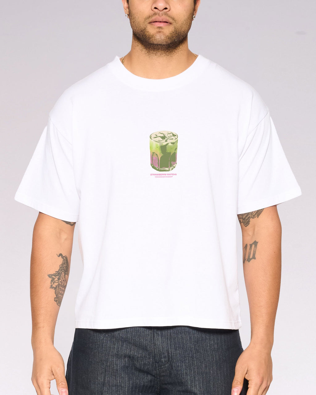 Strawberry Matcha Oversized Crop Tee product image 5
