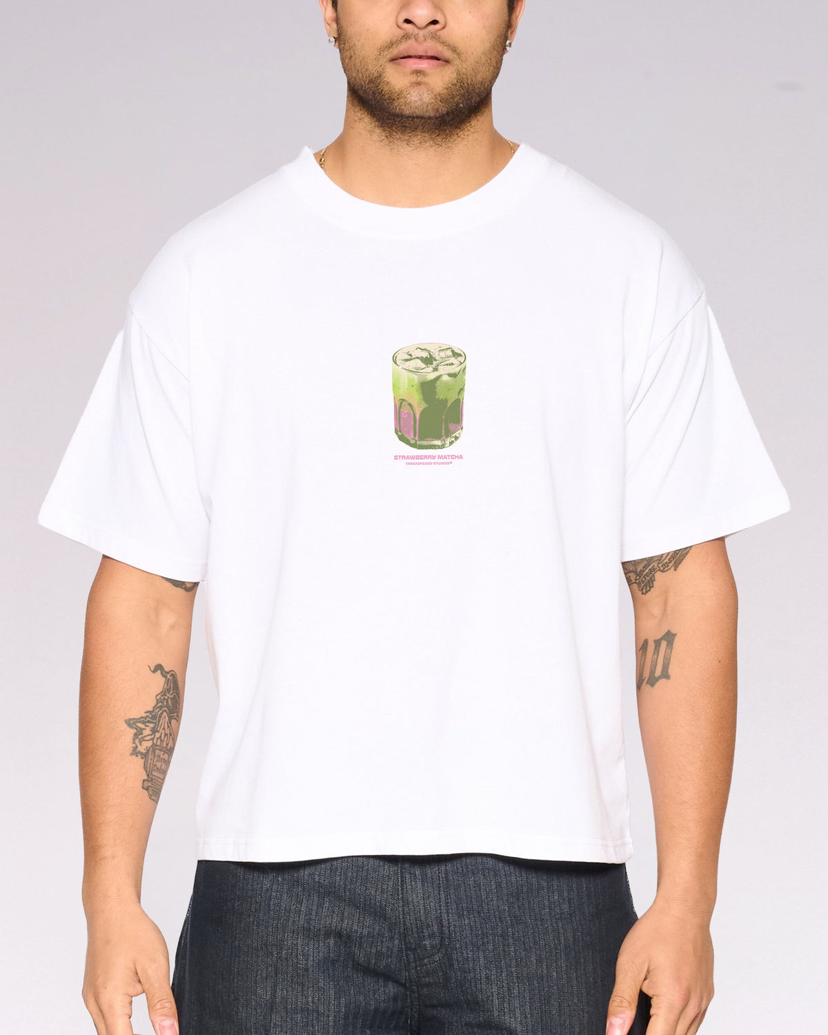 Strawberry Matcha Oversized Crop Tee product image 5