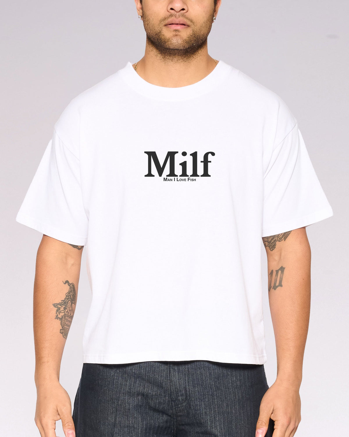 Man I Love Fish Oversized Crop Tee product image 2