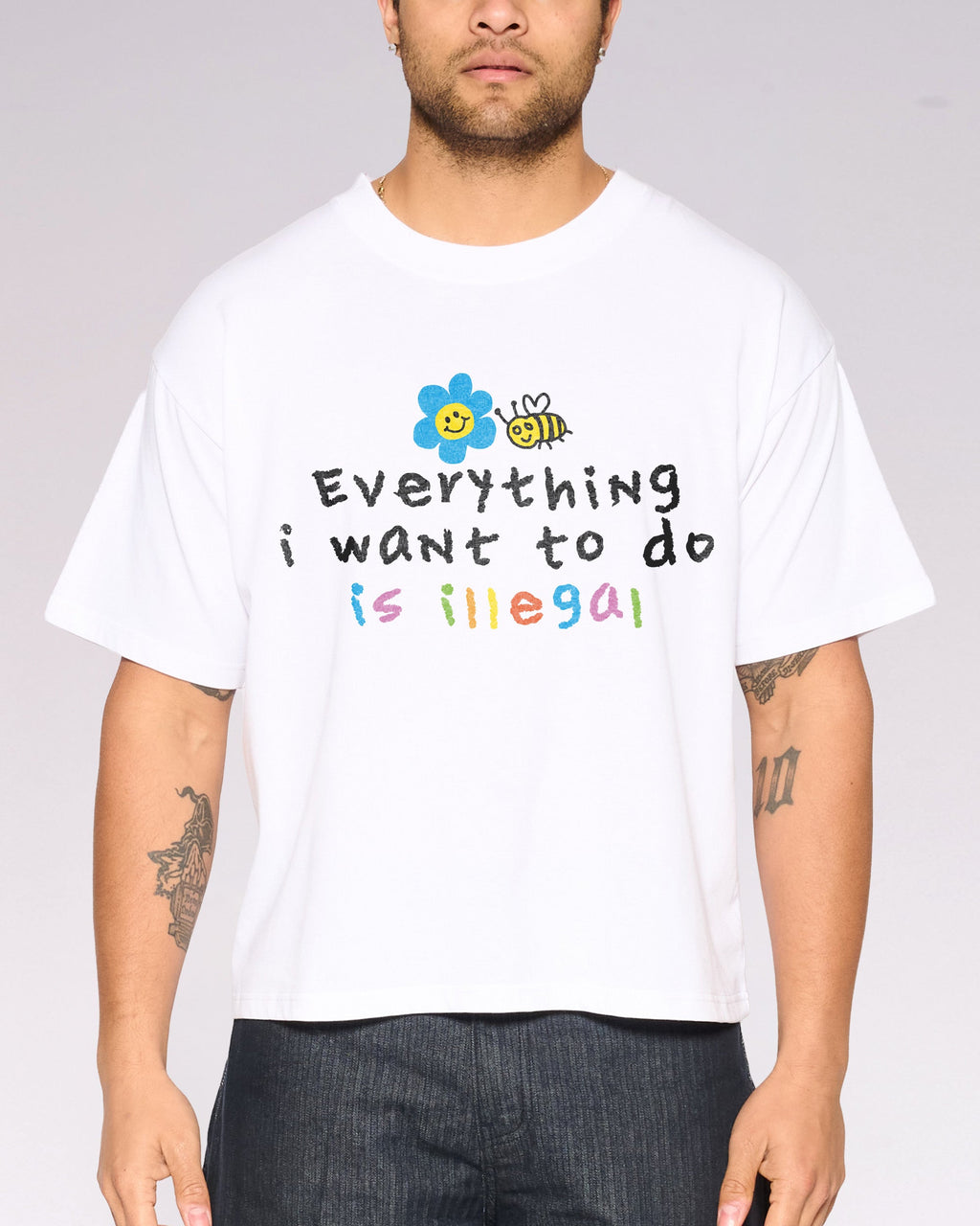 Everything is Illegal Oversized Crop Tee product image 3