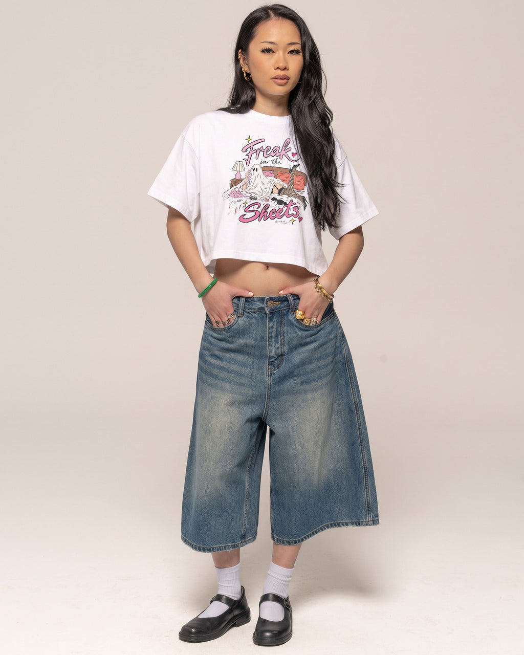 Freak in the Sheets Ghost Crop Tee product image 4