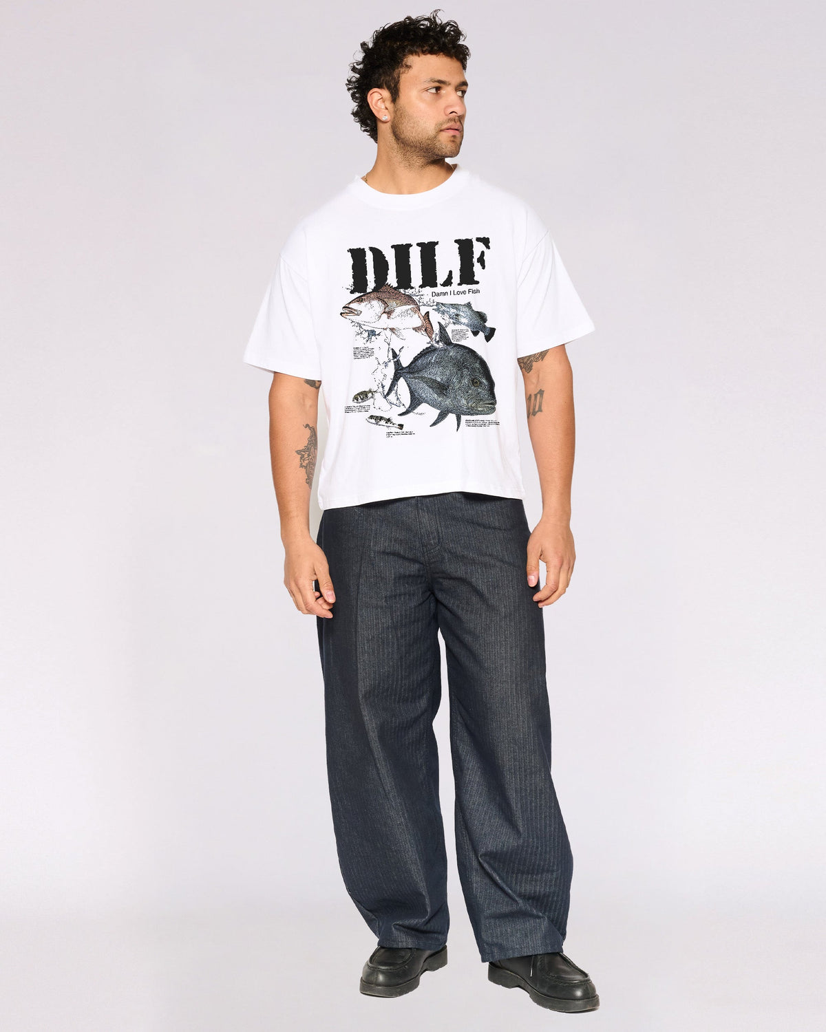 Damn I Love Fish Oversized Crop Tee product image 2